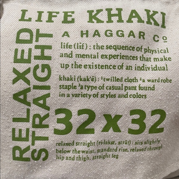 Life Khaki Other - Life khaki a HAGGAR Co. relaxed straight 32X32 cotton/poly blend khaki pants